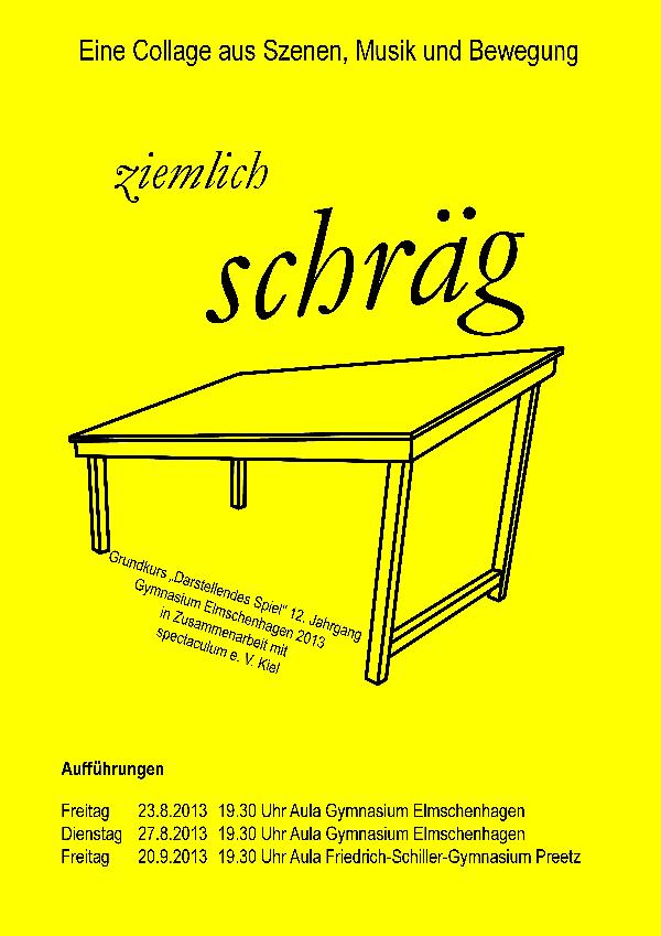 Plakat 'ziemlich schr&auml;g'